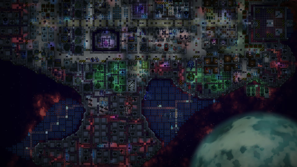 A late game colony ship next to a planet