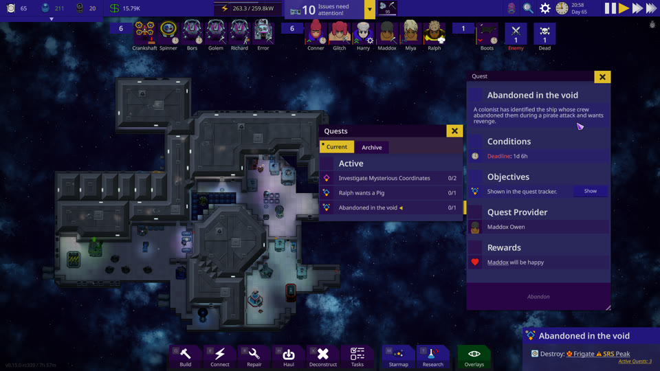 A colonist asks for a personal favour