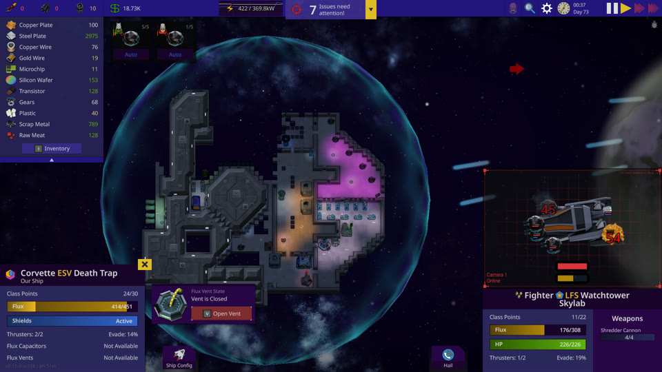 A corvette fighting a fighter